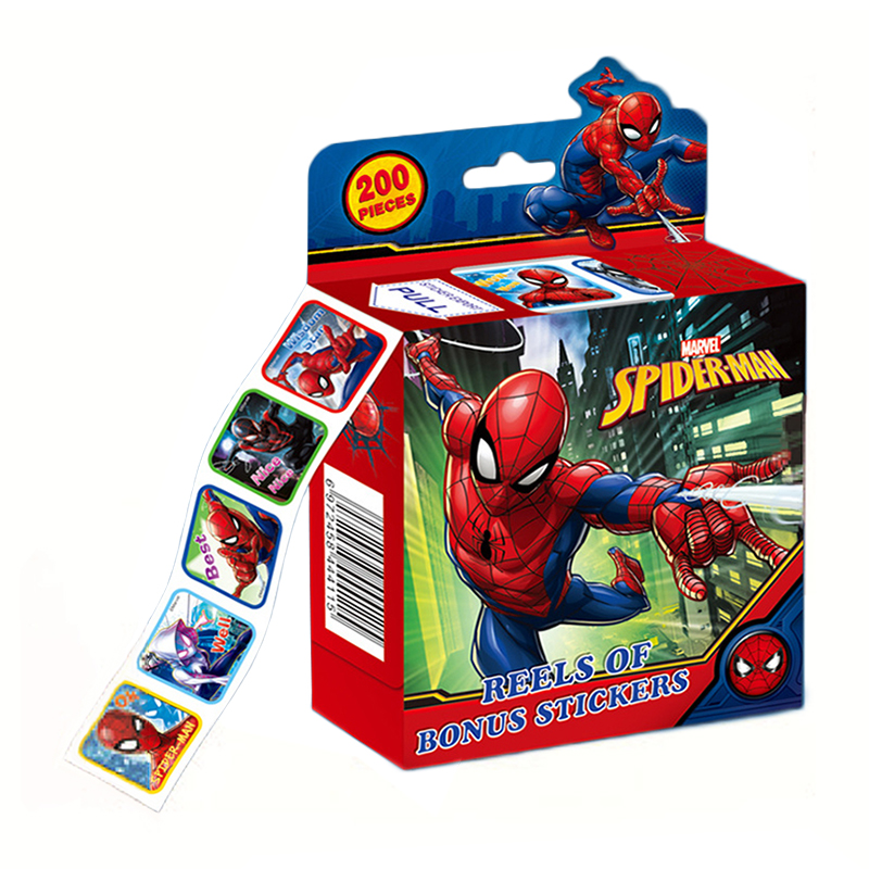 200 stks/doos Reflecterende Disney Stickers Verwijderbare Anime Frozen Mickey Sofia Prinses Marvel Roll Sticker Kinderen Speelgoed Verjaardagscadeautjes