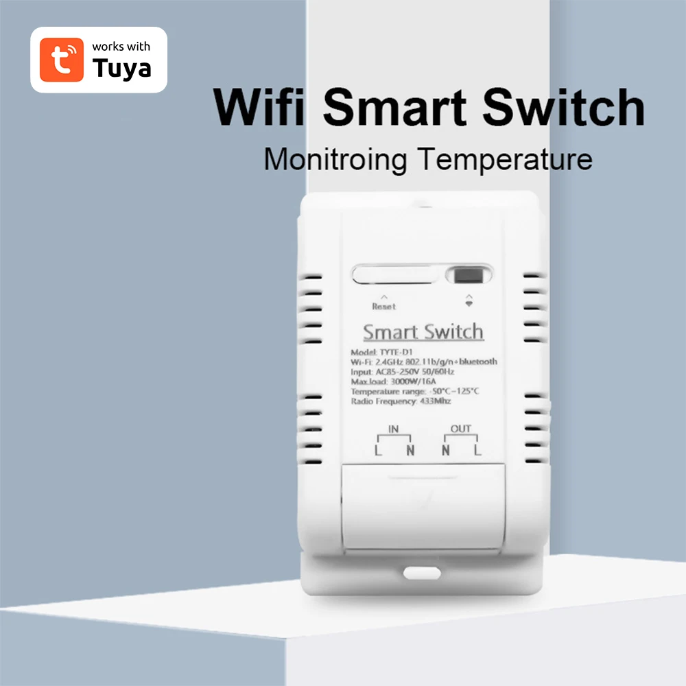 Tuya Smart Temperature Switch Sensor With Probe Relay Output WiFi Remote Monitor Work With Google Home Alexa