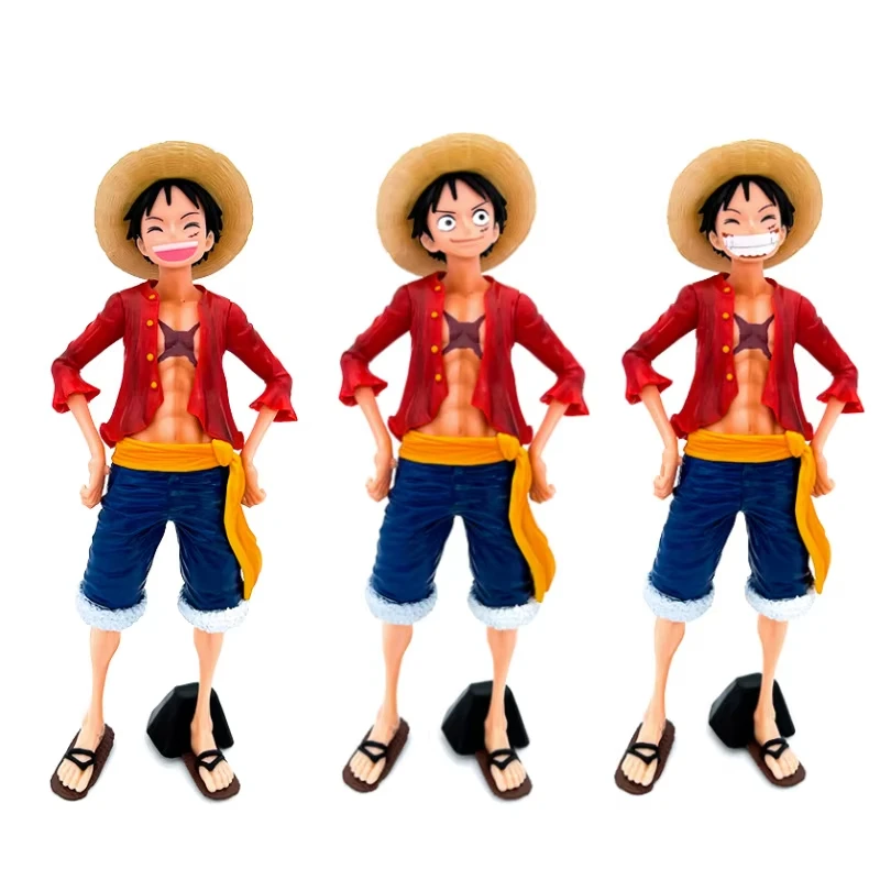 Heißer 28 cm One Piece Anime Figur Selbstbewusstem Smiley Luffy Drei Form Gesicht Ändern Puppe Action Figur Modell Spielzeug Kits