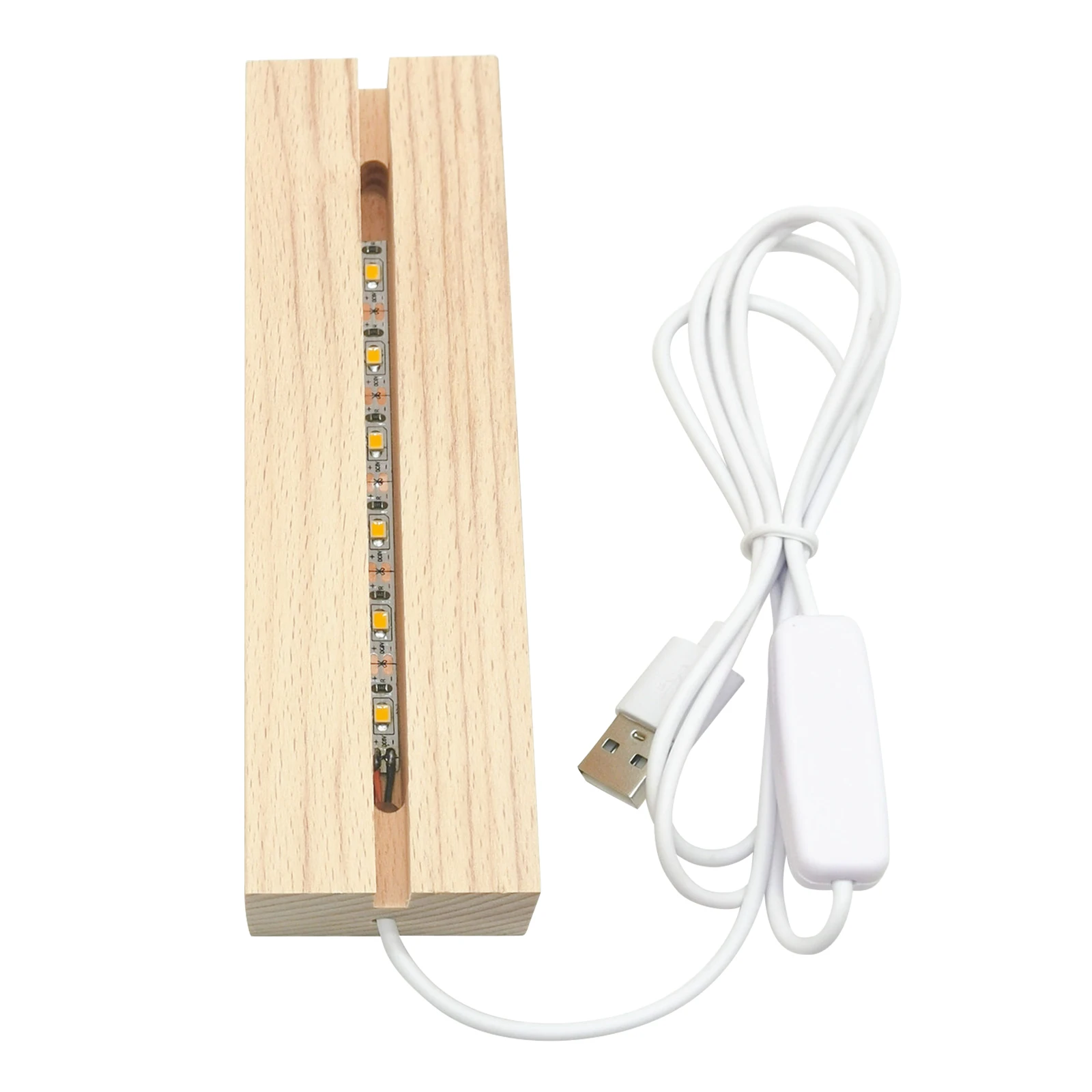 LED Wood Light Display supporto per Base illuminato in legno di cristallo Base per piastra luminosa in acrilico Base in legno USB per luci artistiche in resina