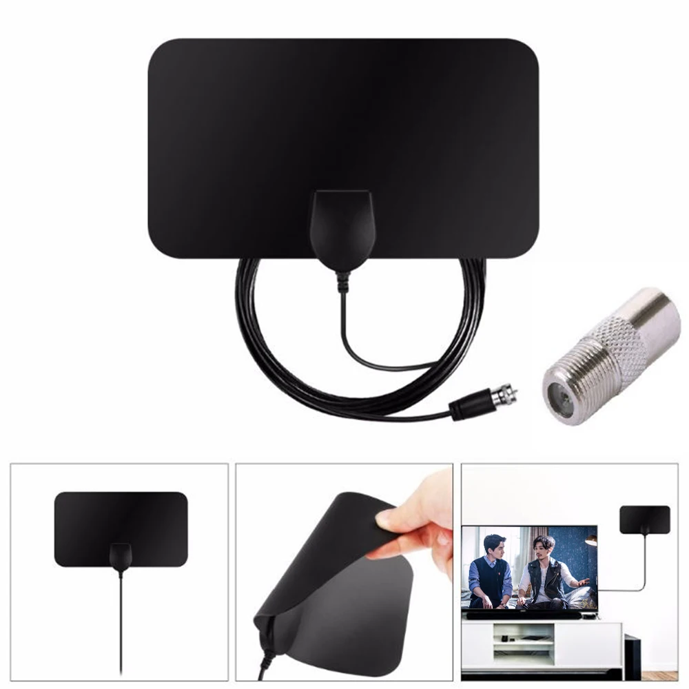 Antena de TV 4K Digital HDTV Antena de TV interior VHF(172-240Mhz)\UHF(470-860Mhz) Mini antenas HD