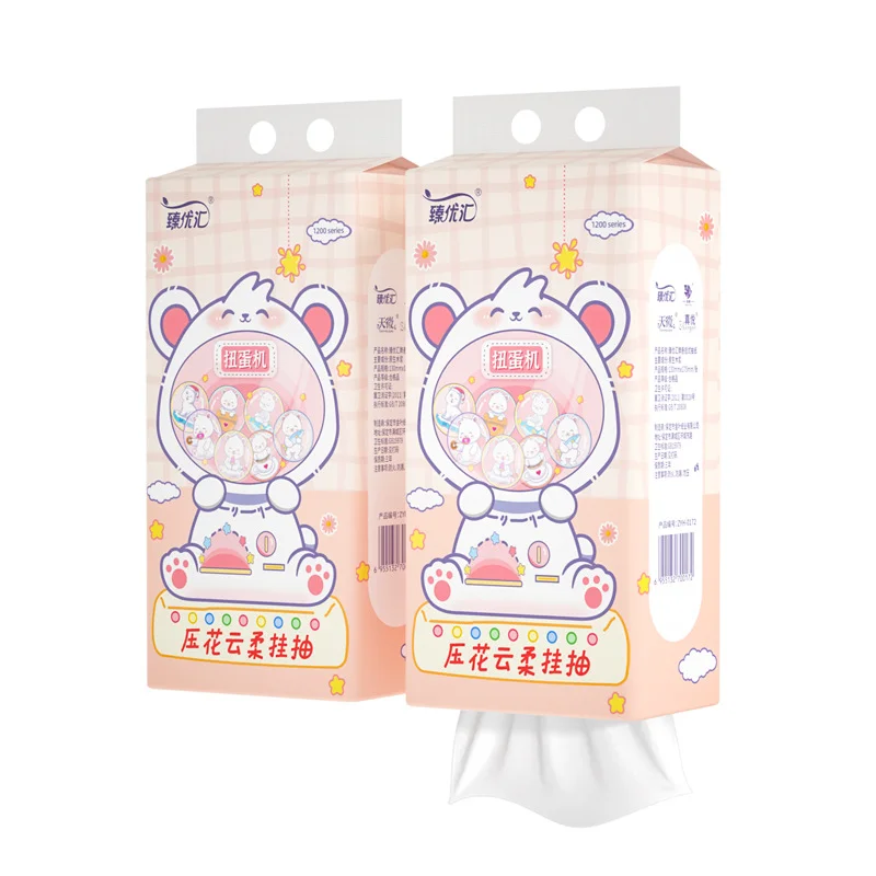 天然木材パルプハンギングナプキン紙、キッチン画用紙、フェイシャルティッシュ、1個