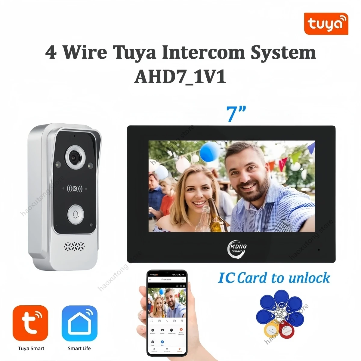 7/10 Polegada AHD Tuya Smart WIFI Tela interna IPS Tela de toque completa para sistema de intercomunicação de vídeo doméstico