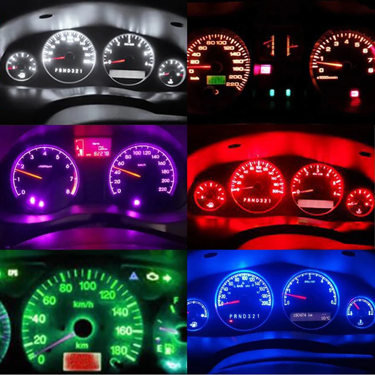Luz LED para instrumentos T5 W3W W3W W1.2W, bombillas LED con Chip COB, lámpara Interior para coche, indicador de calentamiento para tablero de cuña