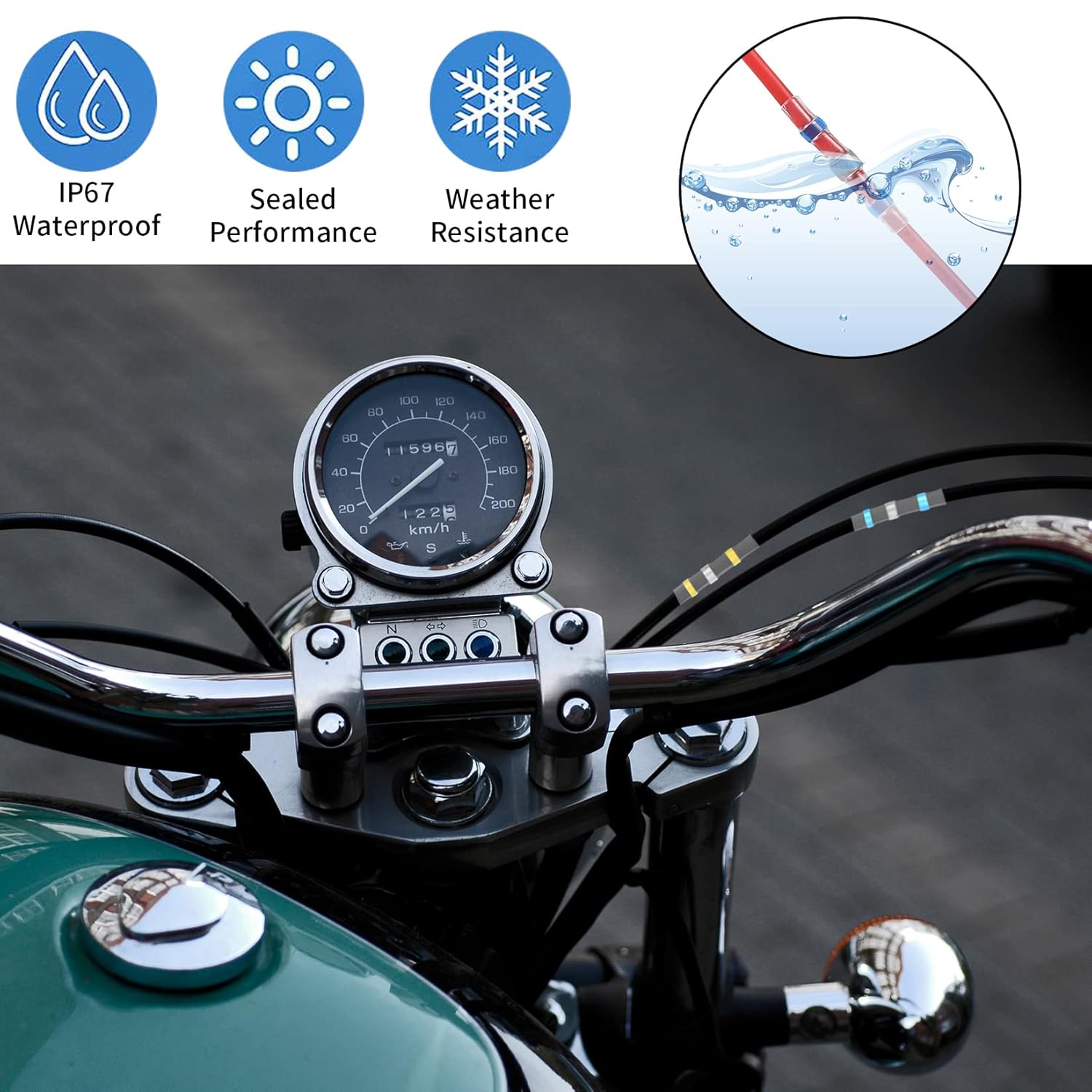 100 Pcs Solder Seal Wire Connectors, Heat Shrink Butt Wire Connectors Kit, Waterproof Insulated Heat Shrink Solder Butt Splice