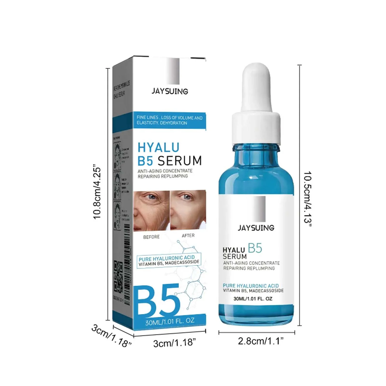 Pure Hyaluronic Acid Facial Serum Lifting Firming Fade Fine Lines Moisturizing Nourishing Shrink Pore Smooth Hyalu B5 เซรั่ม