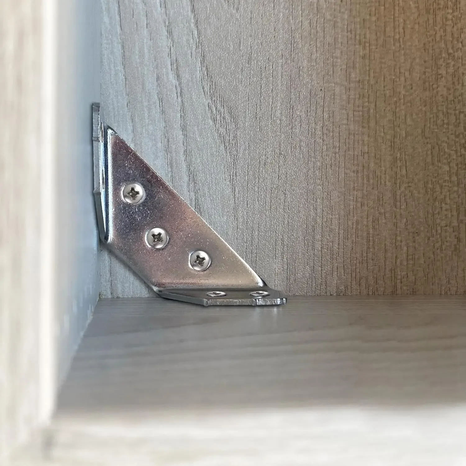10/1set Corner Brackets Stainless Steel Furniture Angle Shelf Connector Cabinet Support Fixing Frame Corner Brace with Screw