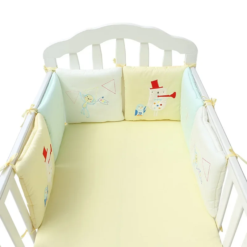 6 pçs/set protetor de cama do bebê berço amortecedor almofadas cama do bebê pára-choques crianças cama de segurança em torno de algodão mistura berço anti-colisão anti-queda