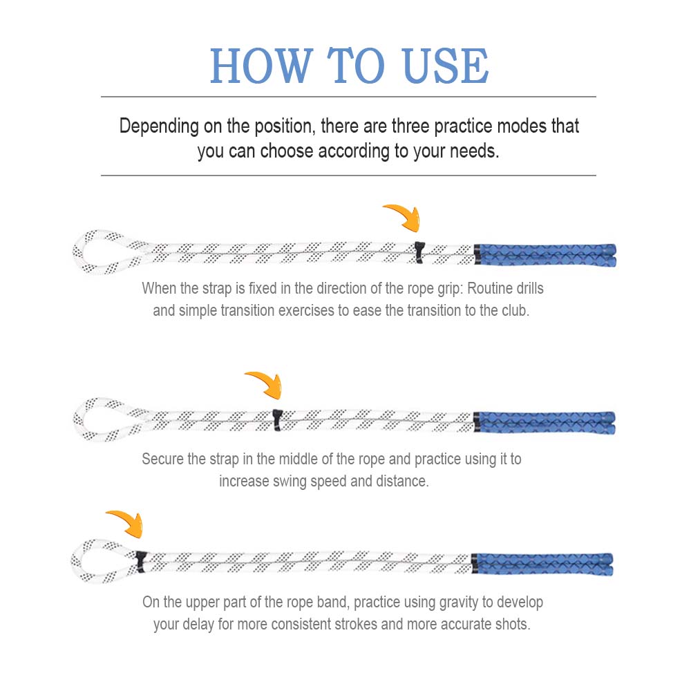 Portable Golf Swing Trainer Rope - Golf Swing Power & Gesture Correction Rope for Beginners - Perfect for Golf Swing Practice