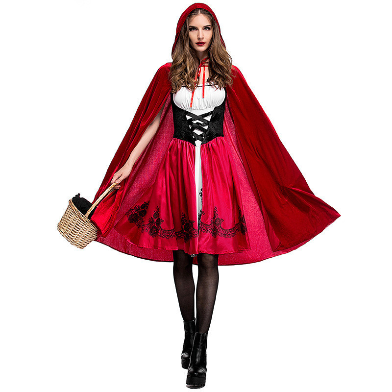Petit chaperon rouge, Version moderne de vêtements de spectacle sur scène, châle pour filles adultes, uniforme de jeu de Cosplay de personnalité, Costumes