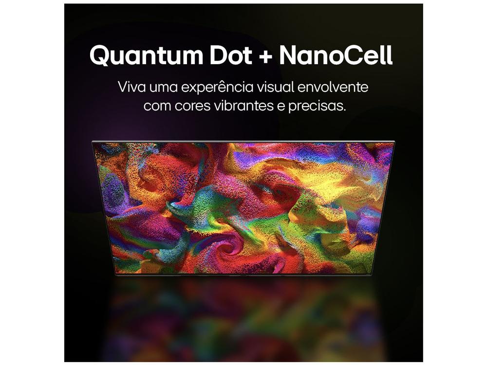 Smart TV 65" 4K QNED LG 65QNED80TSA WebOS 24 Processador α5 Ger7 Wi-Fi Bluetooth com Alexa e Chromecast 3 HDMI 2 USB