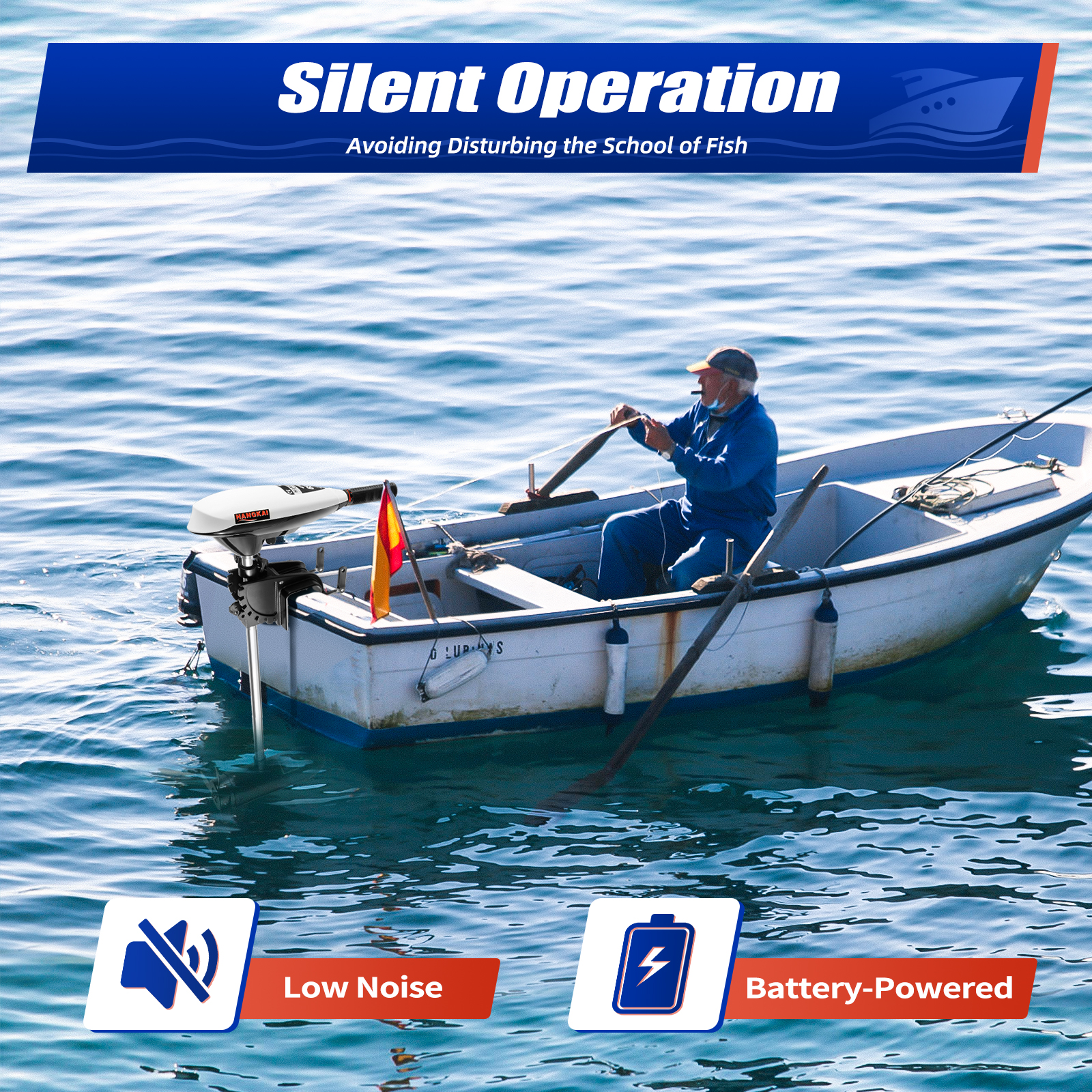 Electric Outboard Trolling Motor 65LBS With 40CM Short Shaft Brush Motor Suitable For Small Boats Inflatable Boat