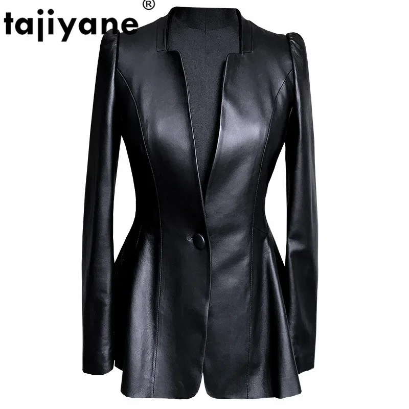 Ropa de calle, chaqueta de cuero auténtico, abrigo de primavera y otoño, ropa de mujer, abrigo de piel de oveja Vintage coreano 2020, Tops para mujer ZT3374