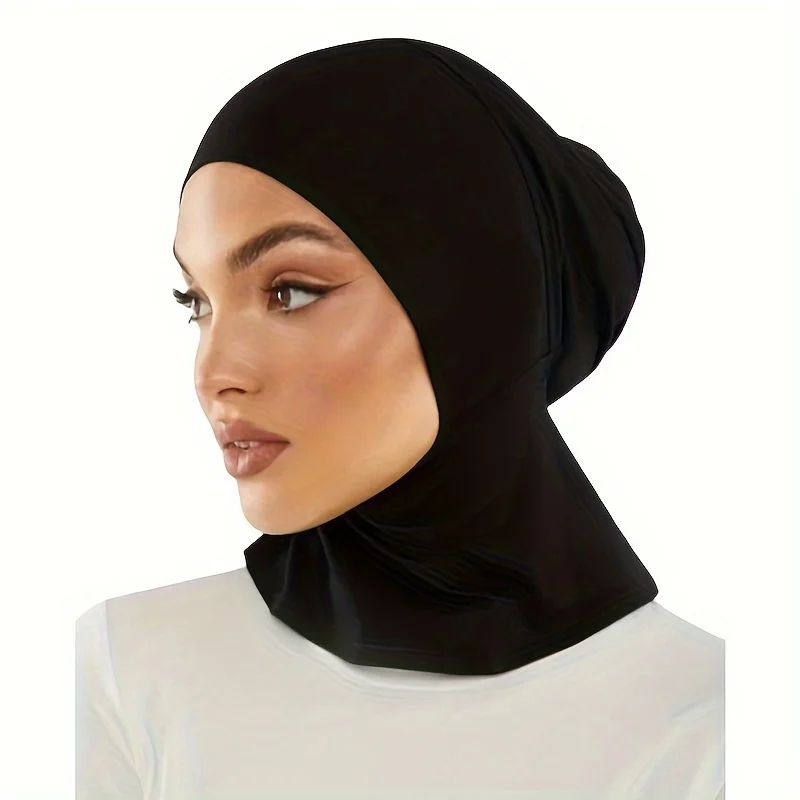 Elástico étnico longo tubo undercap hijab bonés respirável lenço chapéu para mulheres macio hijab bonnet com cobertura completa do pescoço