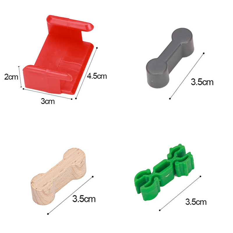Peças de pista de madeira conectores fixador de madeira trem ferroviário acessórios titular clipes de fixação para trilhos de madeira brinquedos para crianças