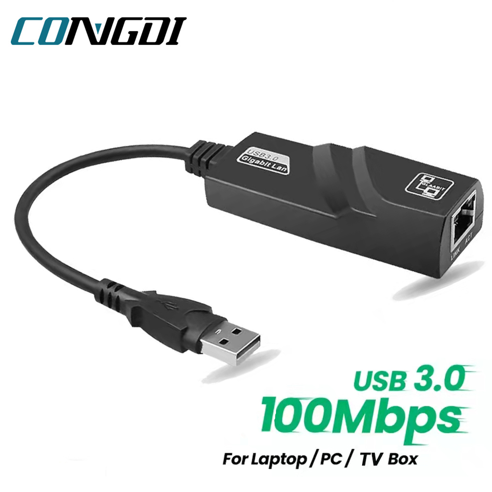 Adaptador USB 3,0 a Rj45 Lan Ethernet con cable, Cable de red Gigabit Ethernet Usb 3,0 de 100Mbps para tarjeta de red Xiaomi MiBox Windows10