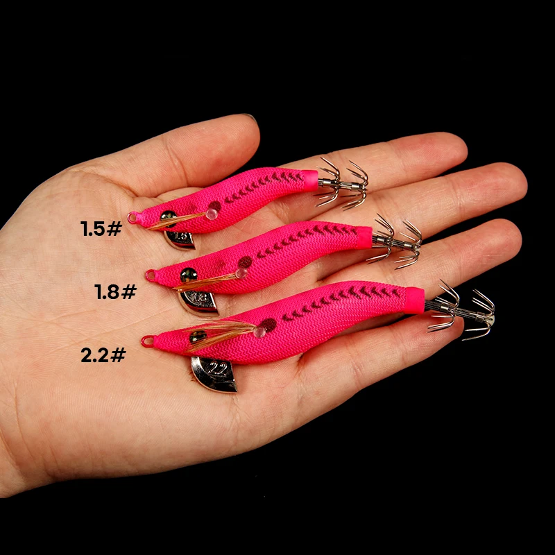 LETOYO Mini Mực Jig 1.5 #1.8 #2.2 # Tôm Giả Mực Móc Dạ Quang Jigging Mồi Dụ Cá Bạch Tuộc Mồi mực Nang Biển Giải Quyết