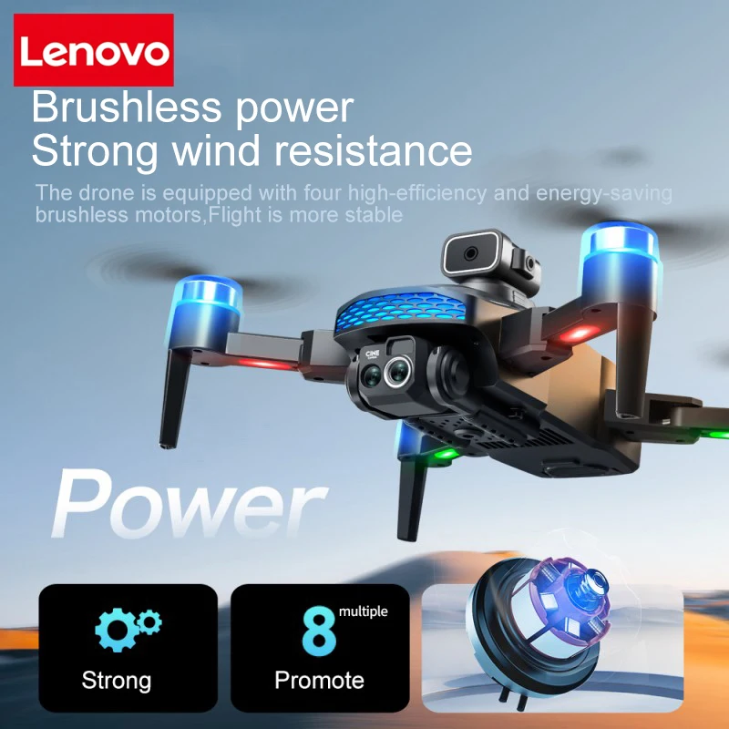Lenovo m6 drone profissional 8k aéreo hd câmera dupla 5g wifi inteligente evitar obstáculos com tela gps sem escova rc drone
