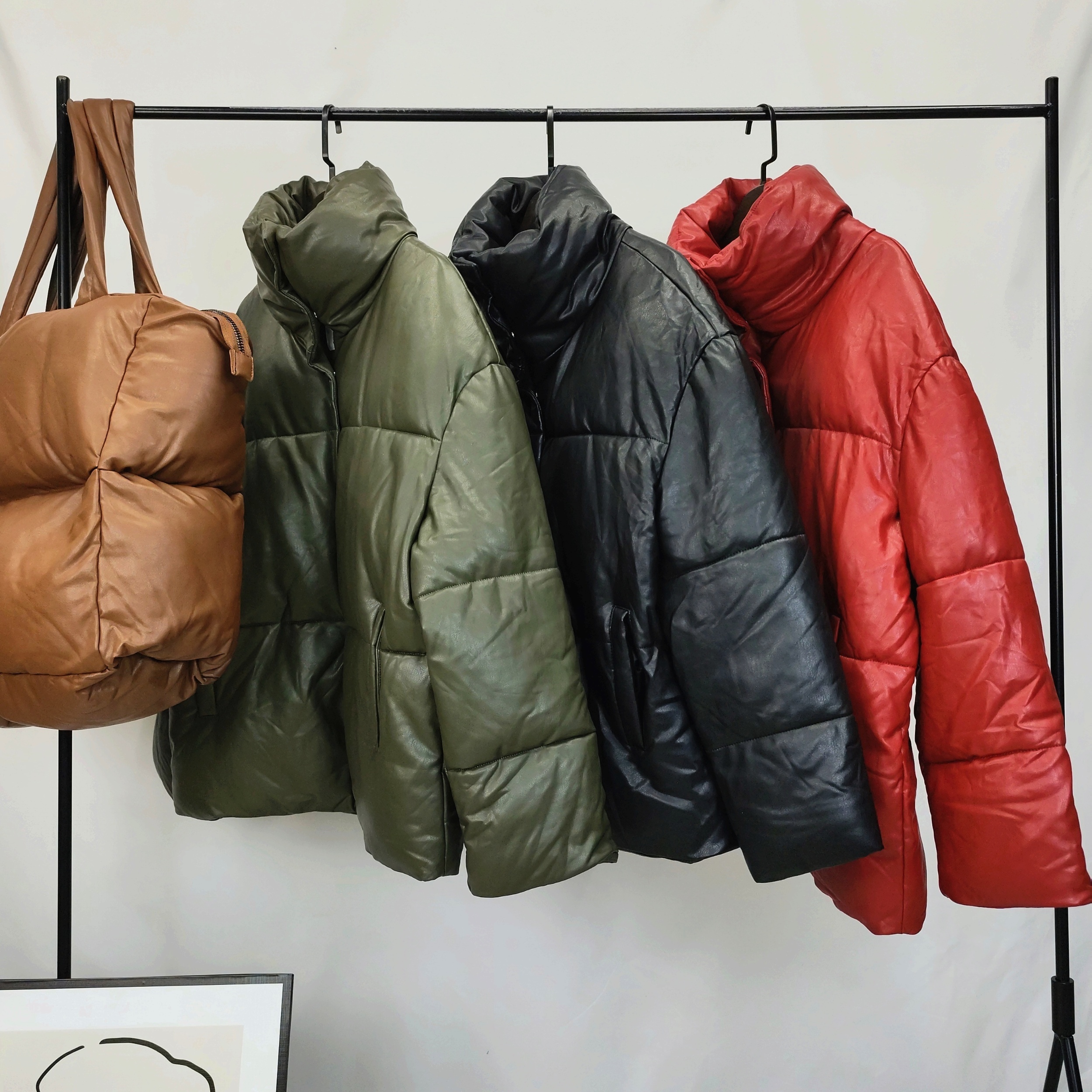  Lightweight Luxury Windproof Warm Stand Collar Cotton Jacket Faux Sheepskin Coat Women's Fashion Winter Outerwear