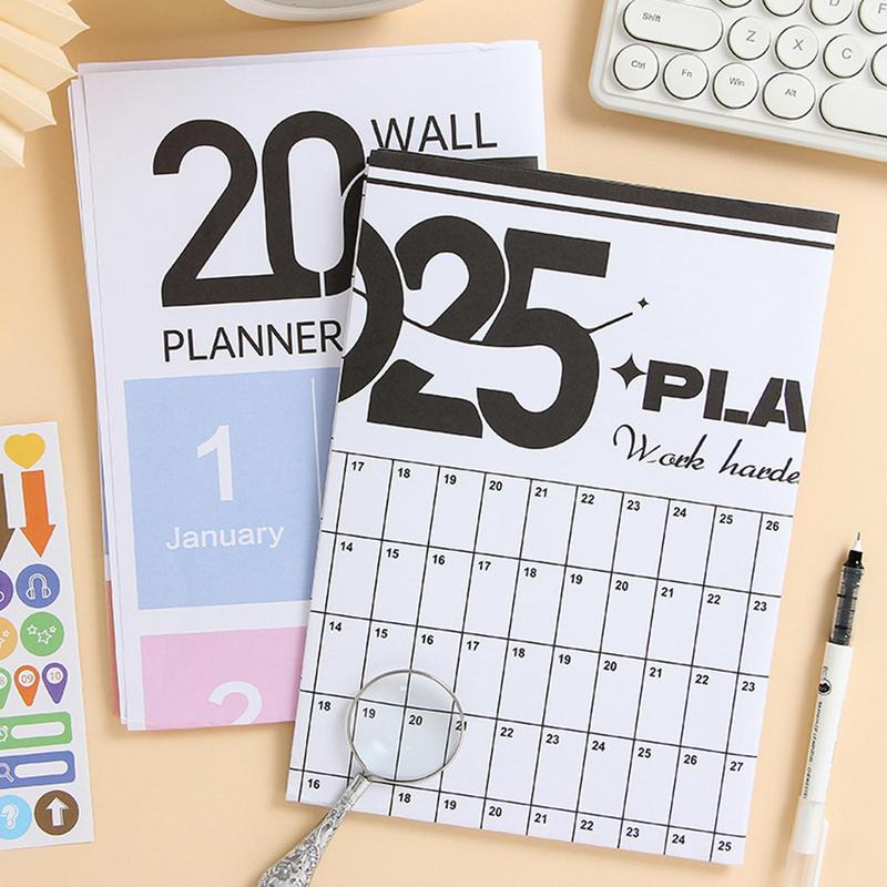 2025 年間壁掛けカレンダー年間スクールプランナー家の装飾デスクアクセサリーホームスケジュールプランナー 2025 年 1 月から 12 月まで