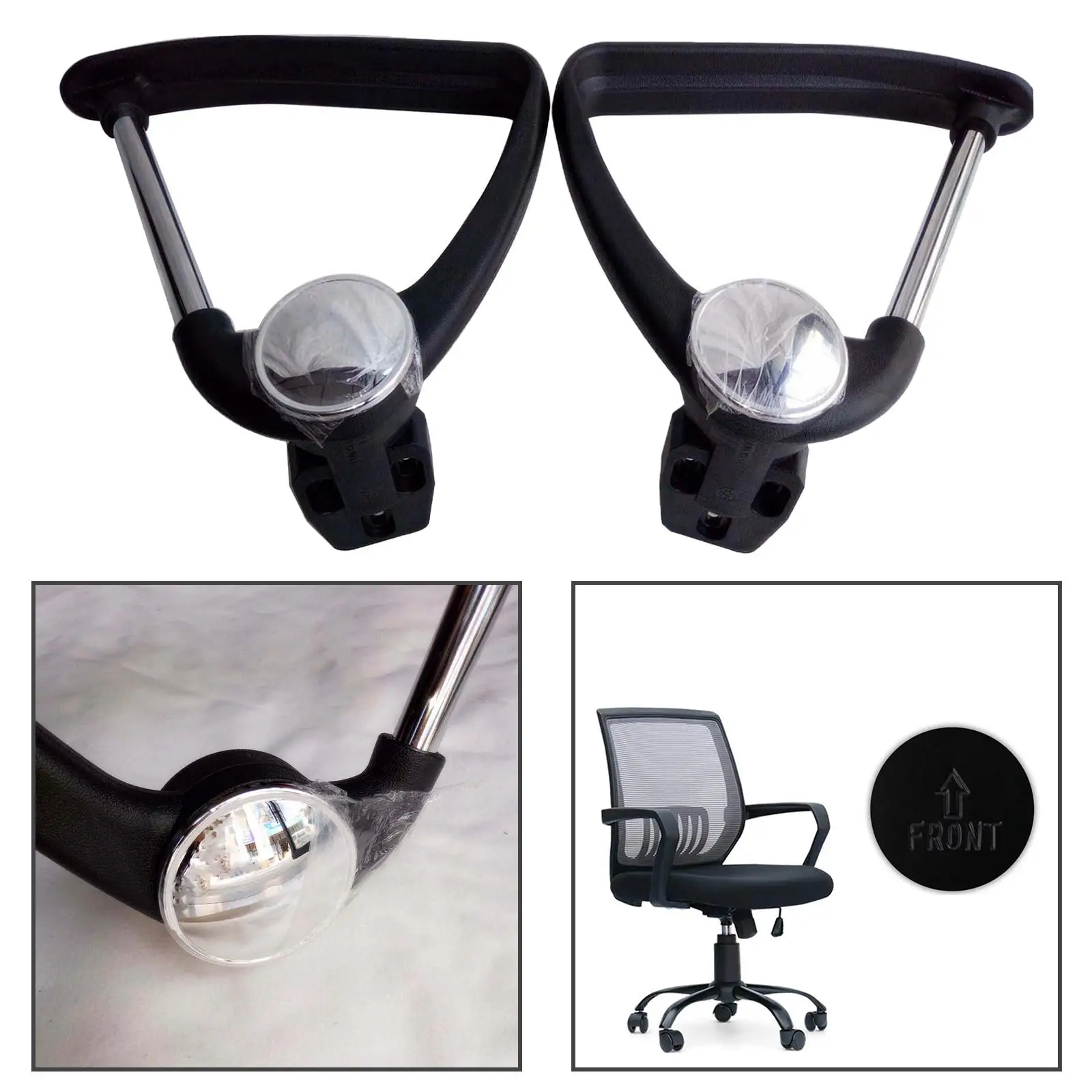 Braço para cadeira de escritório com almofada, substituição esquerda e direita, braços para cadeira de computador de escritório, fácil de instalar