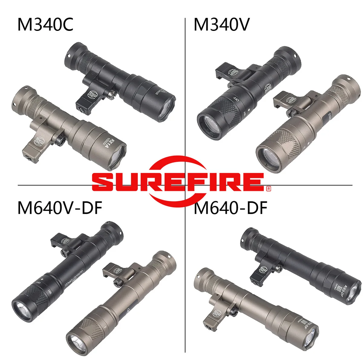 Тактический фонарик Surefire M600 M340 DF M640 SF M340V Led Scout Light 20 мм Picatinny Rail M LOK Mount Airsoft Лампа для охотничьего ружья