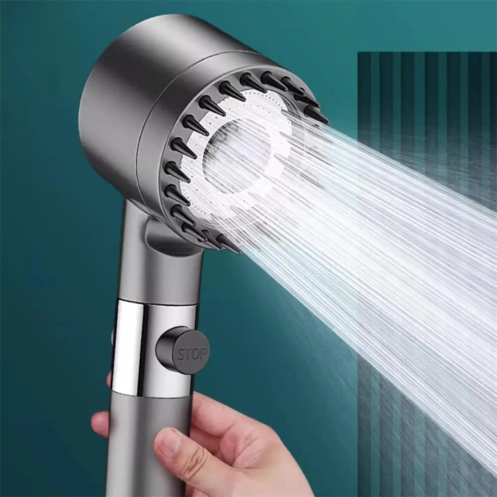 3-режимная насадка для душа высокого давления, регулируемый фильтр для насадки для душа с массажной щеткой, одноклавишный душ, аксессуары для ванной комнаты