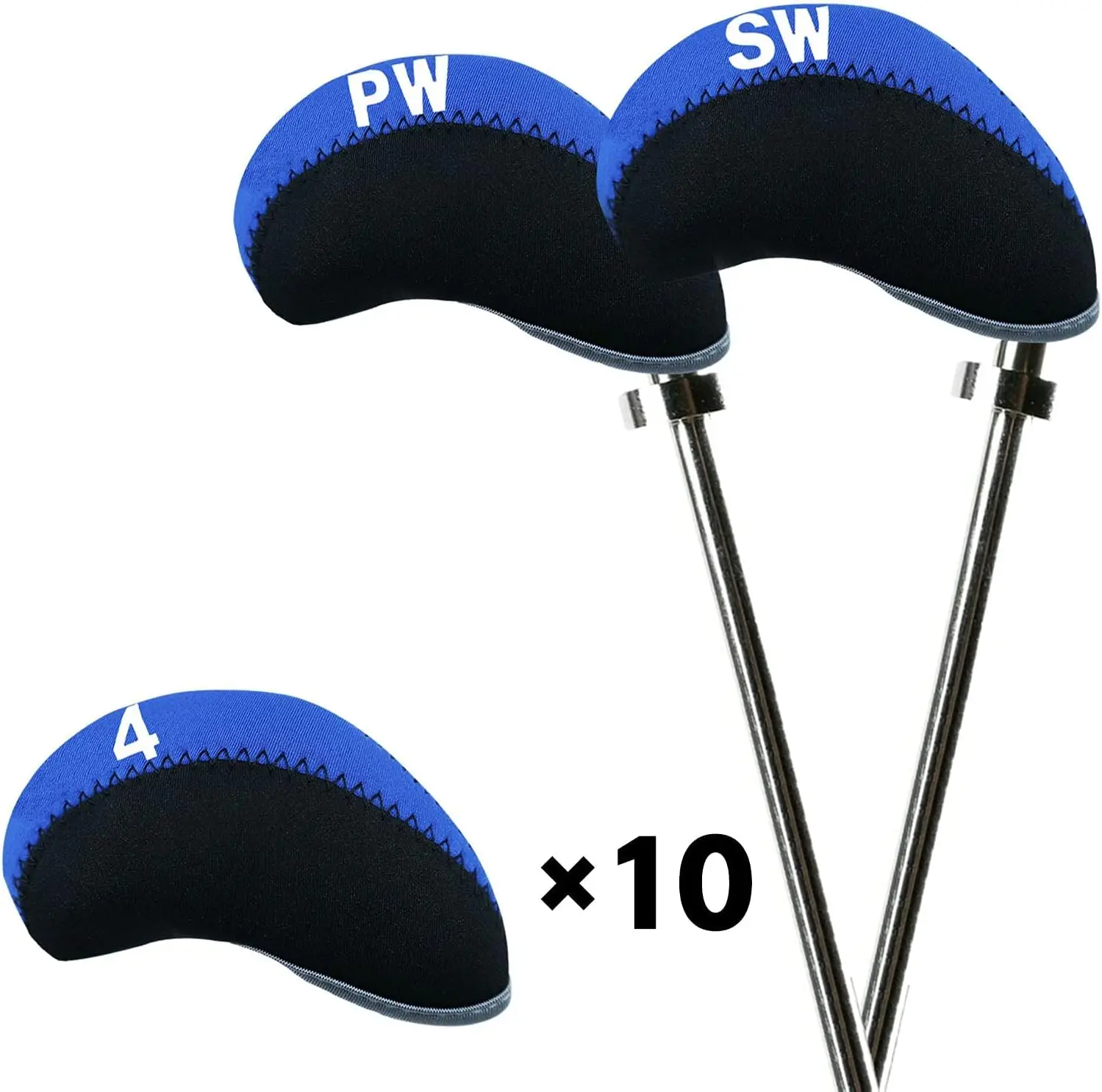 Cubiertas de cabeza de hierro para Golf, juego de 10 piezas, Protector de cabeza de Putter, ligero, duradero, portátil, Universal, palos de hierro