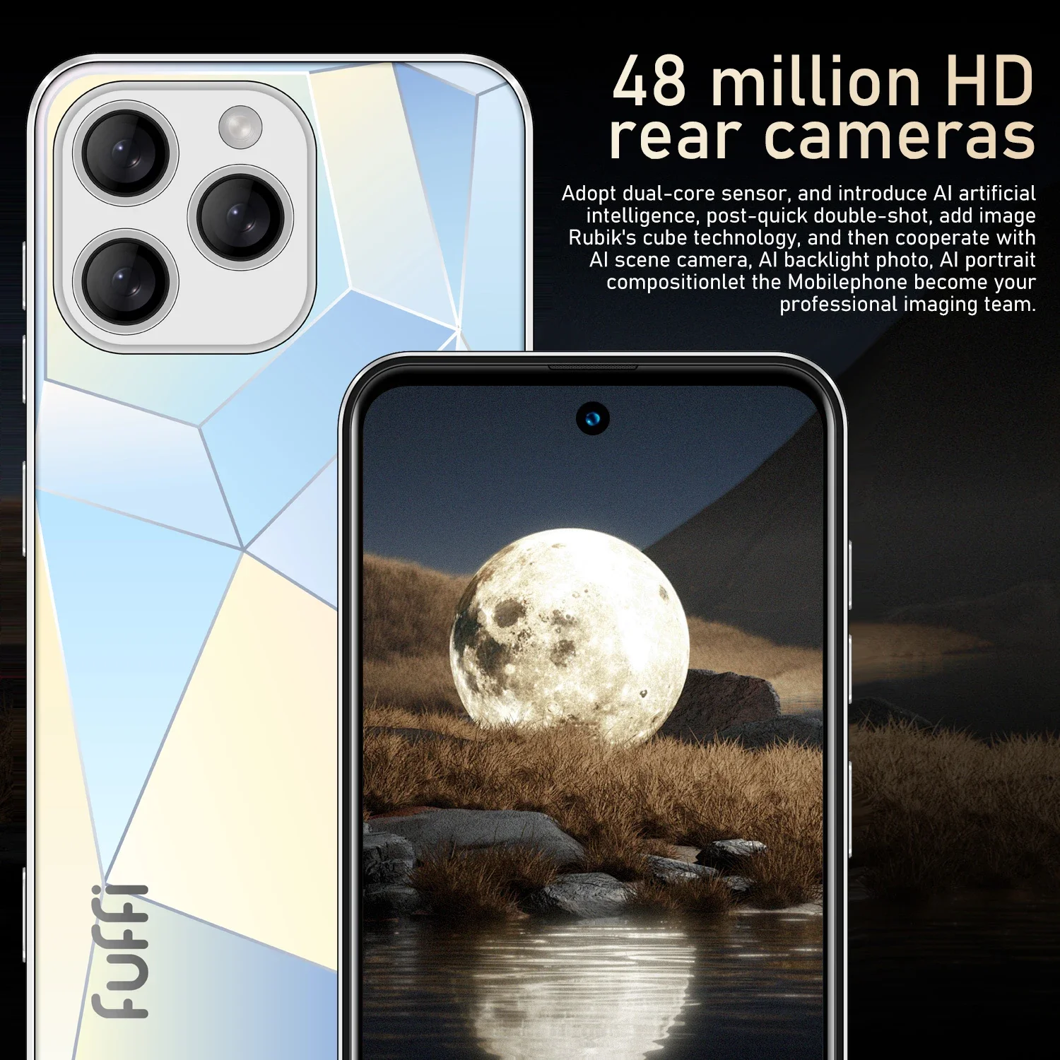 FUFFI A16 Pro Smartphone Cellphones Android 12 6.56 inch Screen,12+512GB,24+48MP,Mobile phone,5300mAh Google Play Store,Phone