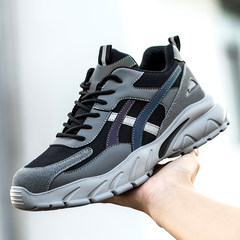 ความปลอดภัยรองเท้าผู้ชายใหม่ STEEL TOE ผู้ชายทํางานรองเท้าเจาะหลักฐานทํางานรองเท้าผ้าใบชายป้องกันรองเท้าทํางาน Man รองเท้าความปลอดภัยรองเท้า