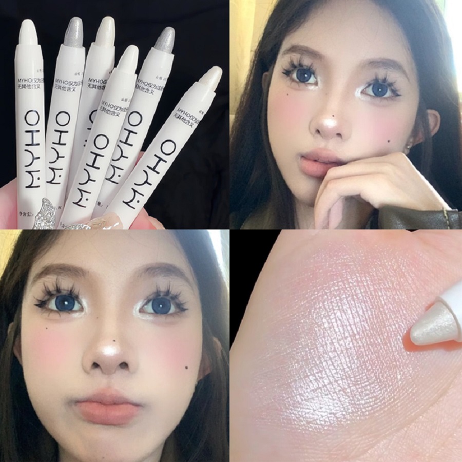 Clearance_Bright Lie Silkworm Pen, penna per eyeliner perlato, doppio uso per evidenziare stick, impermeabile, occhi schiarenti a prova di sbavature