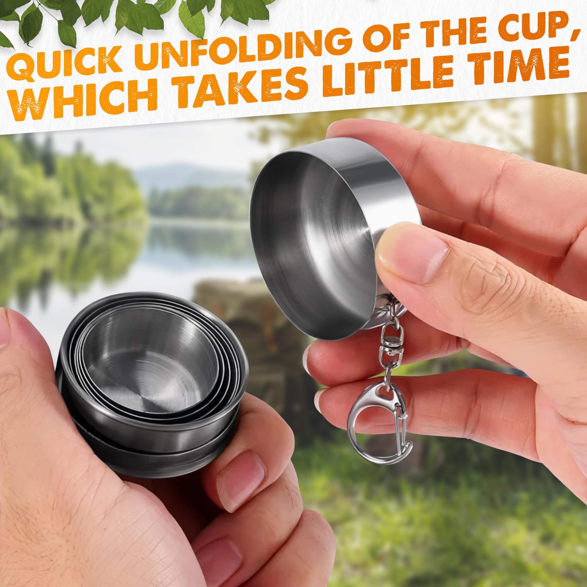 Taza retráctil de acero inoxidable de 250ml, taza de aseo para viajes al aire libre, taza de compresión creativa portátil, Mini taza práctica plegable
