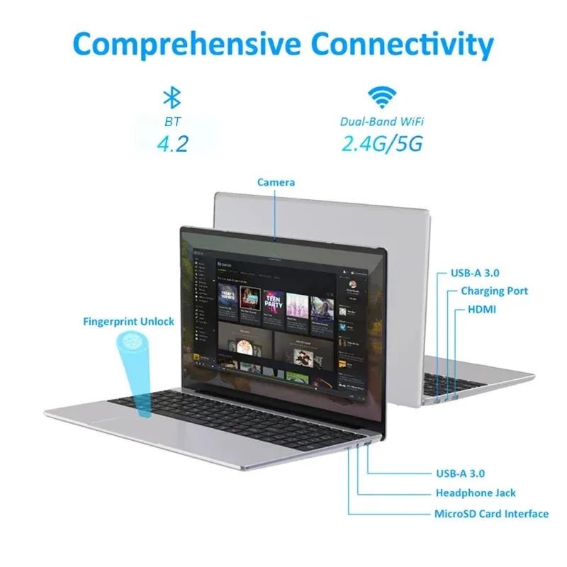 Fast Shipping แล็ปท็อปที่ถูกที่สุด N95 แล็ปท็อป 15.6 นิ้วแบบพกพา Notebook Computadoras แล็ปท็อปพีซีคอมพิวเตอร์