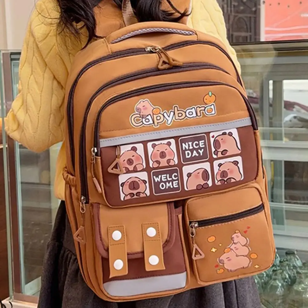 고품질 나일론 Schoolbag Capybara 경량 배낭 부담을 완화 방수 배낭 학교 사무실