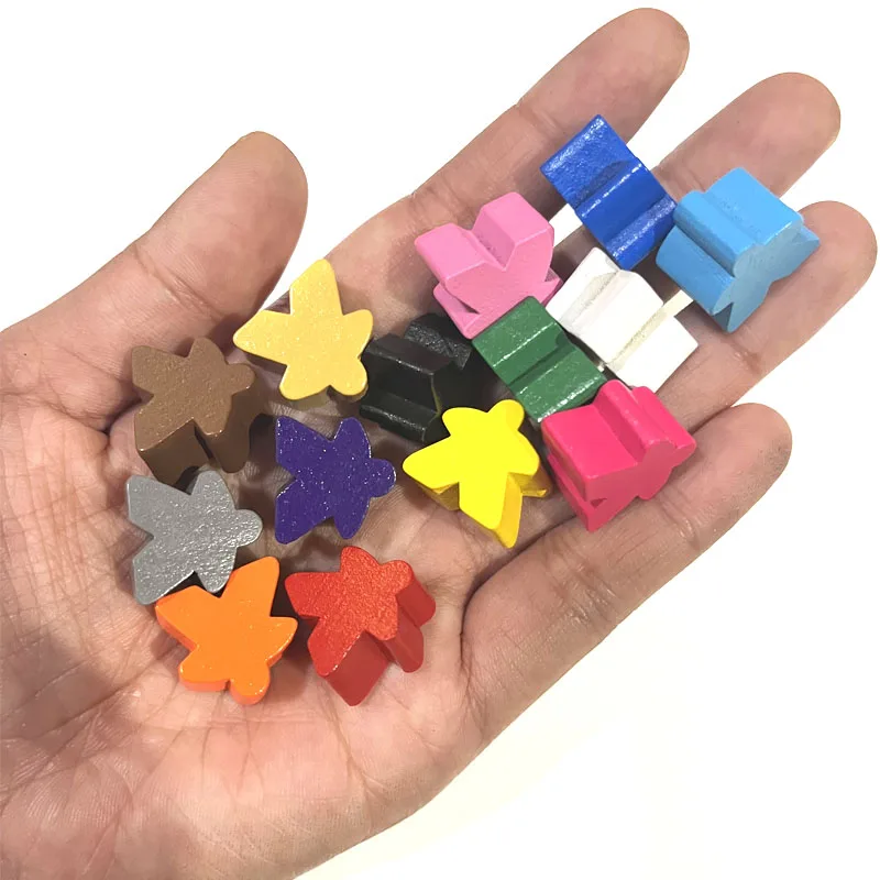 100 Gỗ Meeples 14 Màu 16Mm Thêm Bảng Trò Chơi Nhạt Miếng Thay Thế Để Bàn Chơi Game Thành Phần Và Nâng Cấp Phụ Kiện