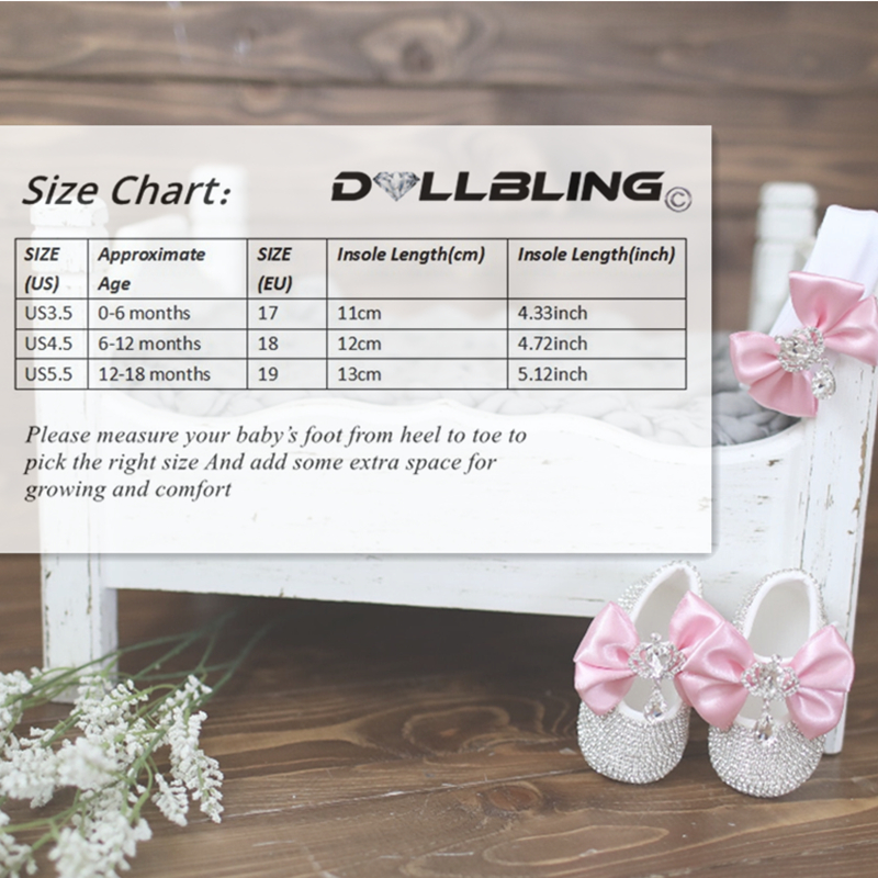 Dollbling Elfenbein Baby Schuhe Stirnband Set Bling Luxus Diamant Strass Rote Unterseite Kleines Mädchen Taufe Schuhe