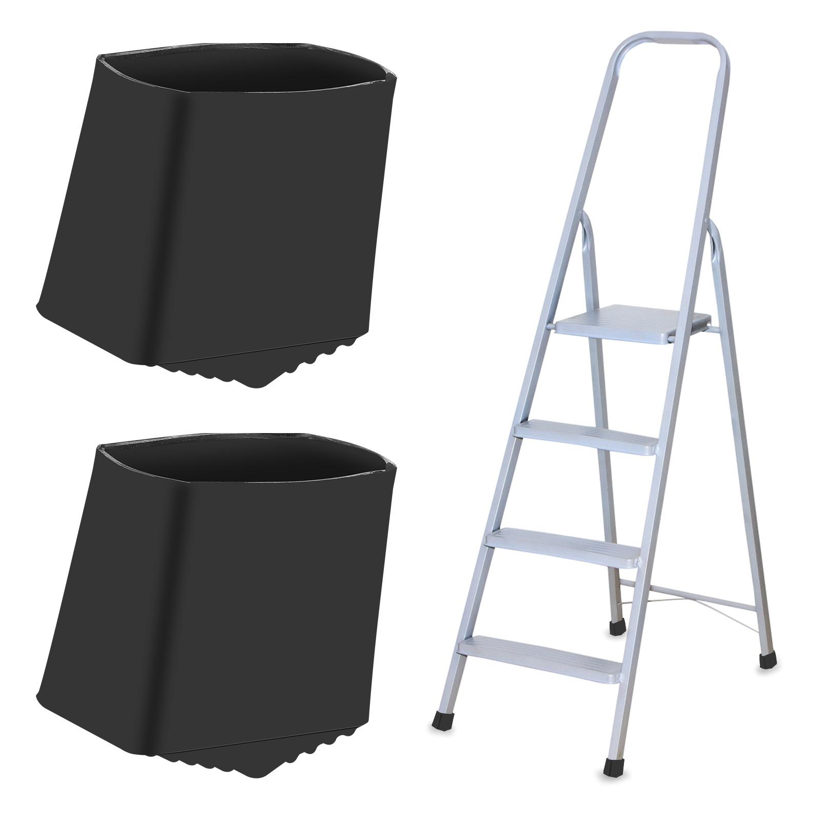 2pcs Non slip Ladder Feet Rubber Covers 2X4cm Black Square Foot Pads for Stairs Folding Step Stool Furniture Parts Protect Floor