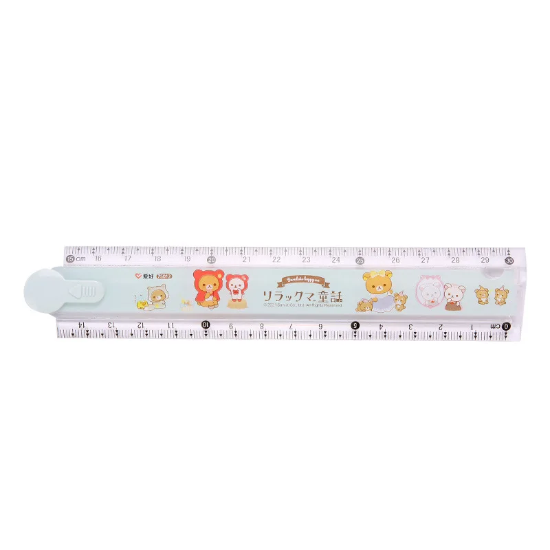 3 teile/paket Kawaii Rilakkuma Bär Kunststoff Klapp Gerade Lineal Nette Schreibwaren Messung Werkzeug Schule Büro Liefert