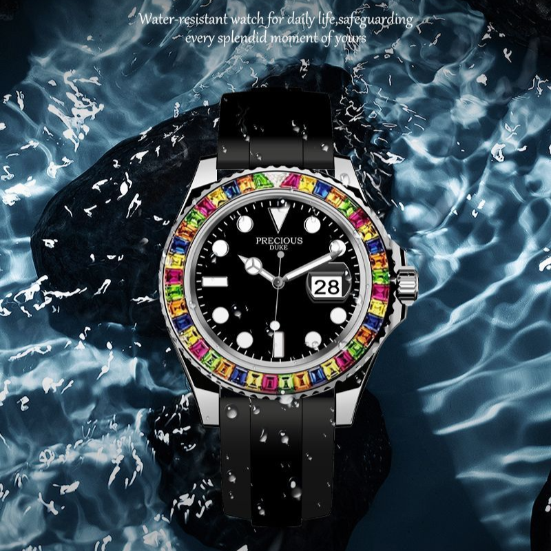 PRECIOUS นาฬิกาแฟชั่นผู้ชายกันน้ําคลาสสิกแบรนด์หรูคู่นาฬิกา Night Light วันที่นาฬิกาควอตซ์