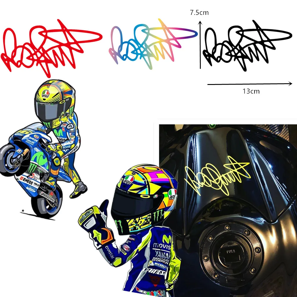JDM 46 Rossi Chữ Ký Xe Máy Miếng Dán Phản Quang Chống Thấm Decal Ốp Lưng Trang Trí Cửa Sổ