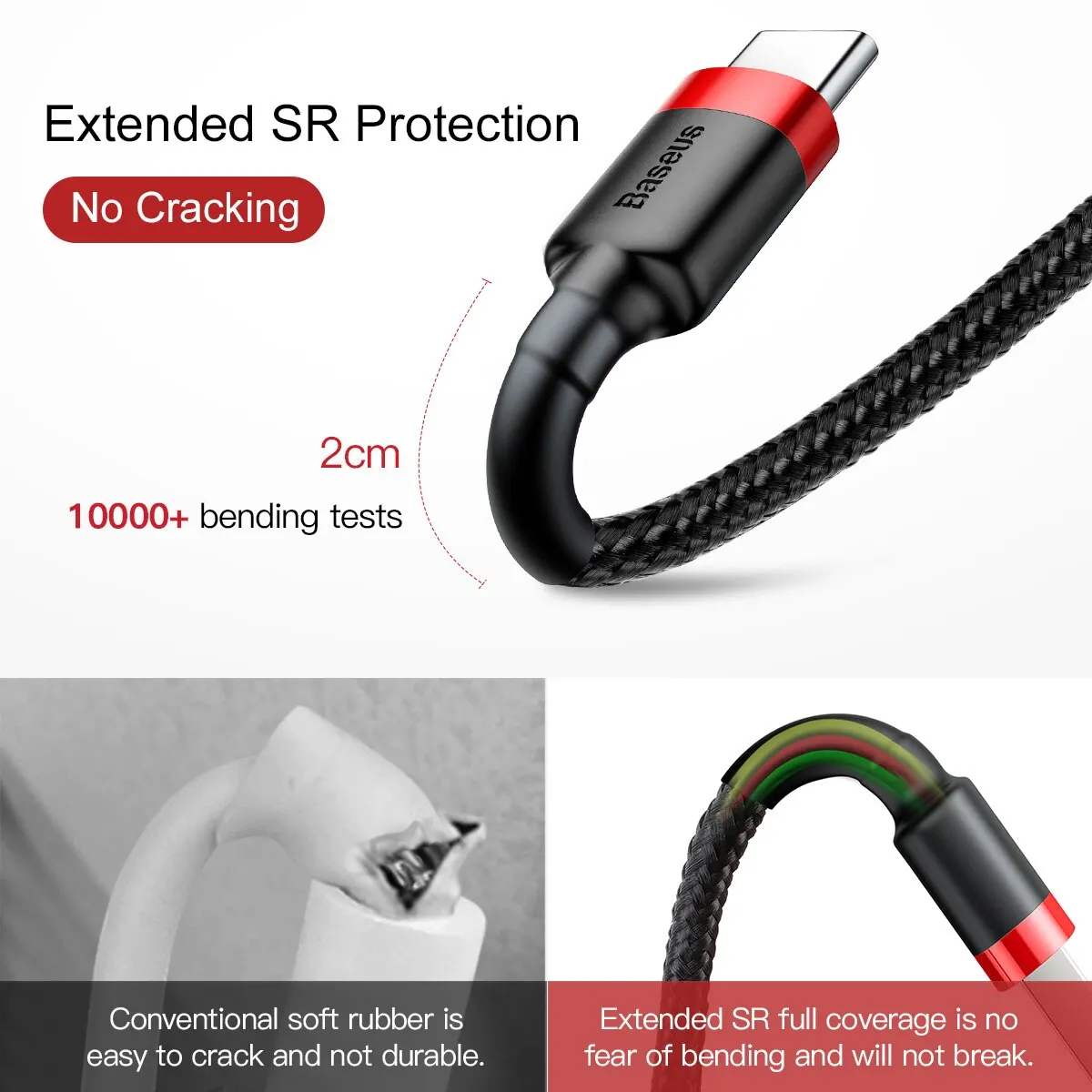 Baseus 60W 3A USB Type C Cable For Huawei Honor Xiaomi Samsung Super Charge Fast Charging USB C Charger Data Cable Wire Cord