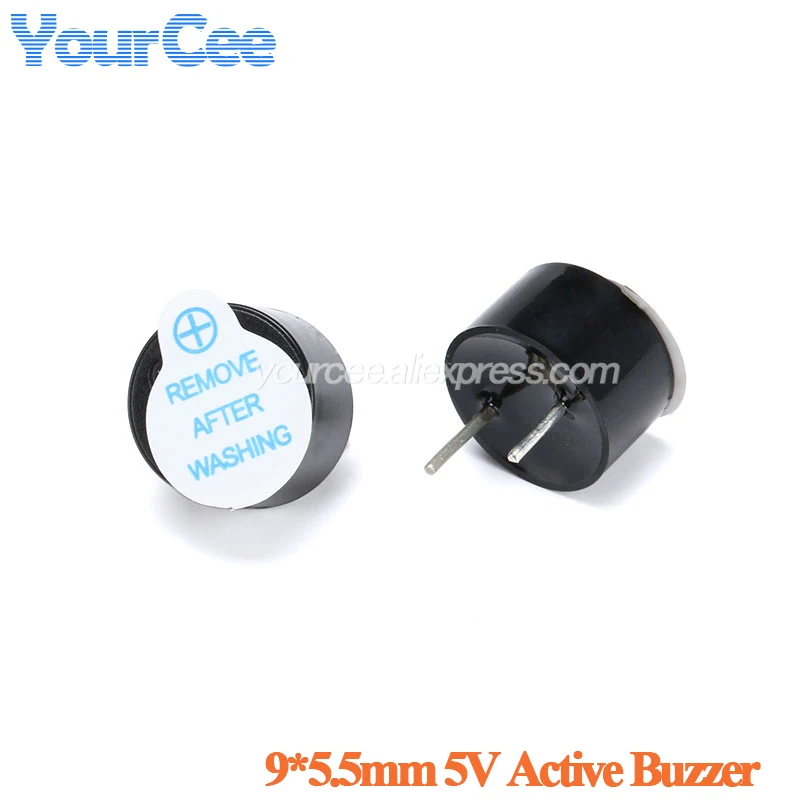 10 uds/5 uds Mini zumbador activo 3V 5V 12V 24V 0905 9*5,5mm 4,2mm 12*6,5mm 7,5mm 9,5mm tubo de plástico electromagnético sonido de tono pitido