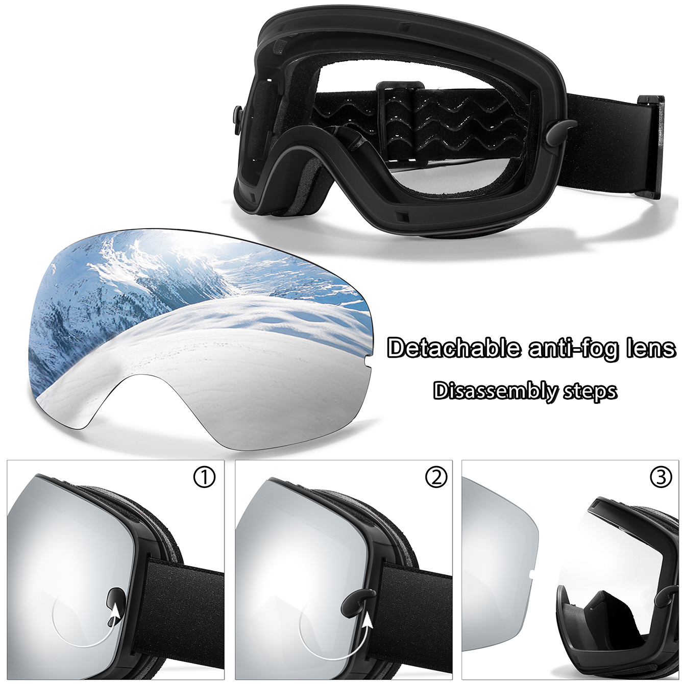 Mężczyźni kobiety Outdoor Sports gogle narciarskie Anti-fog snowboard okulary do skuterów śnieżnych UV400 wymienne soczewki nastolatek Charistmas kolarstwo