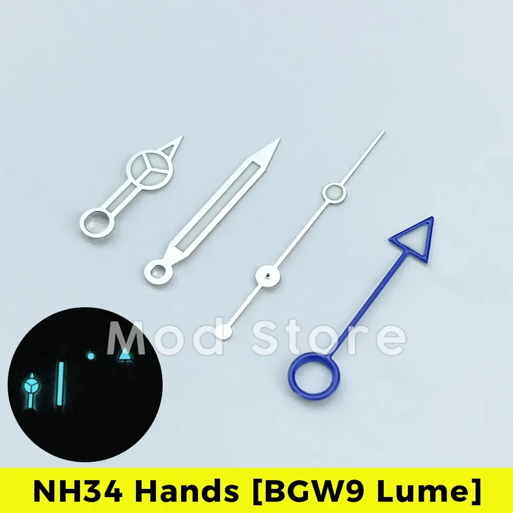 NH34 GMT Watch Hands Set Mod for NH34A Movement SKX SSK Mod BGW9 Lume 4-hand Explorer II 24 Hour Hand Orange Blue Red Green