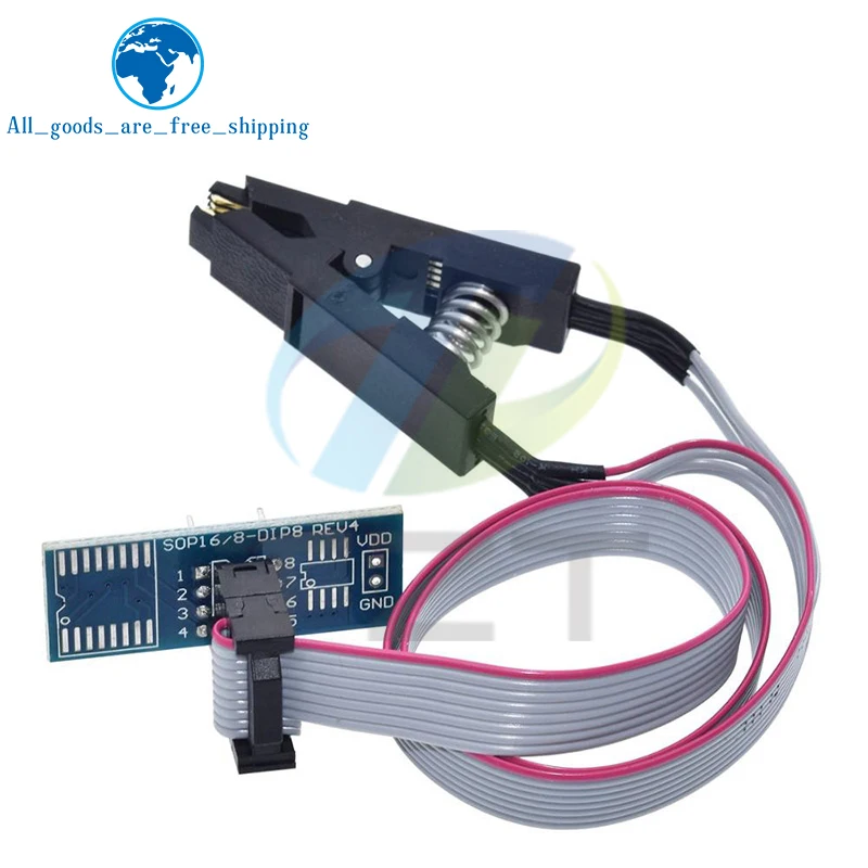 Адаптер программатора CH341A/B + адаптер SOIC8 + зажим SOP8 с кабелем + адаптер 1,8 В CH341A EEPROM Flash BIOS USB-программатор ZIF-адаптер