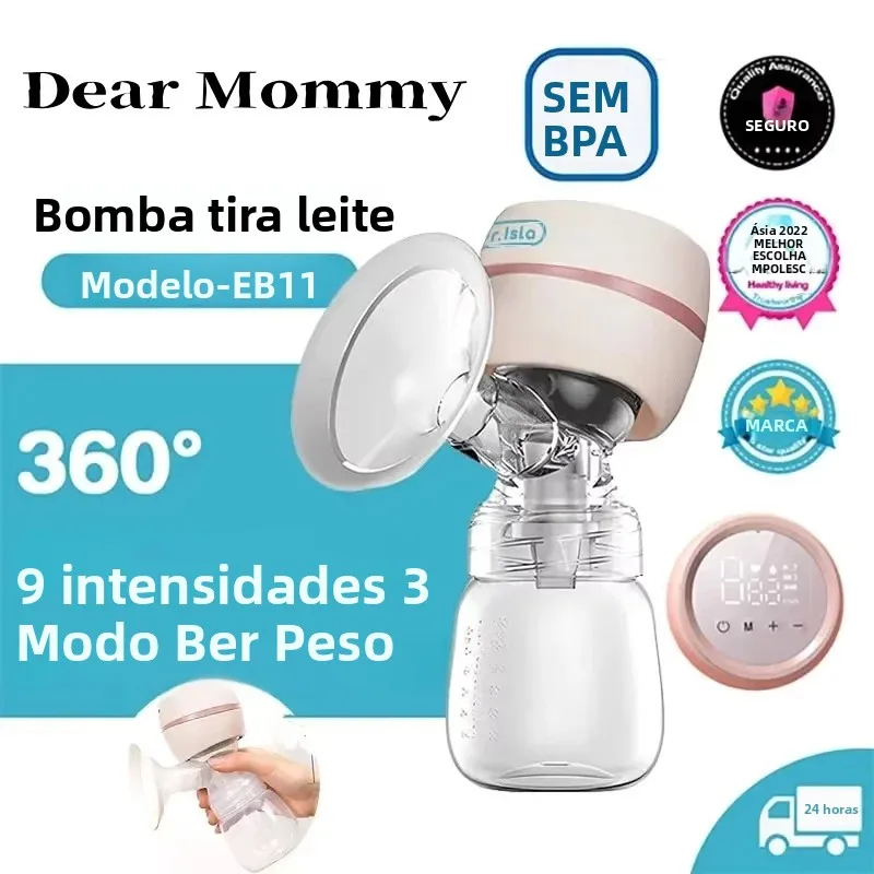Bomba tira-leite elétrica inteligente integrada, alta sucção, leite materno, pós-parto, indolor e silencioso