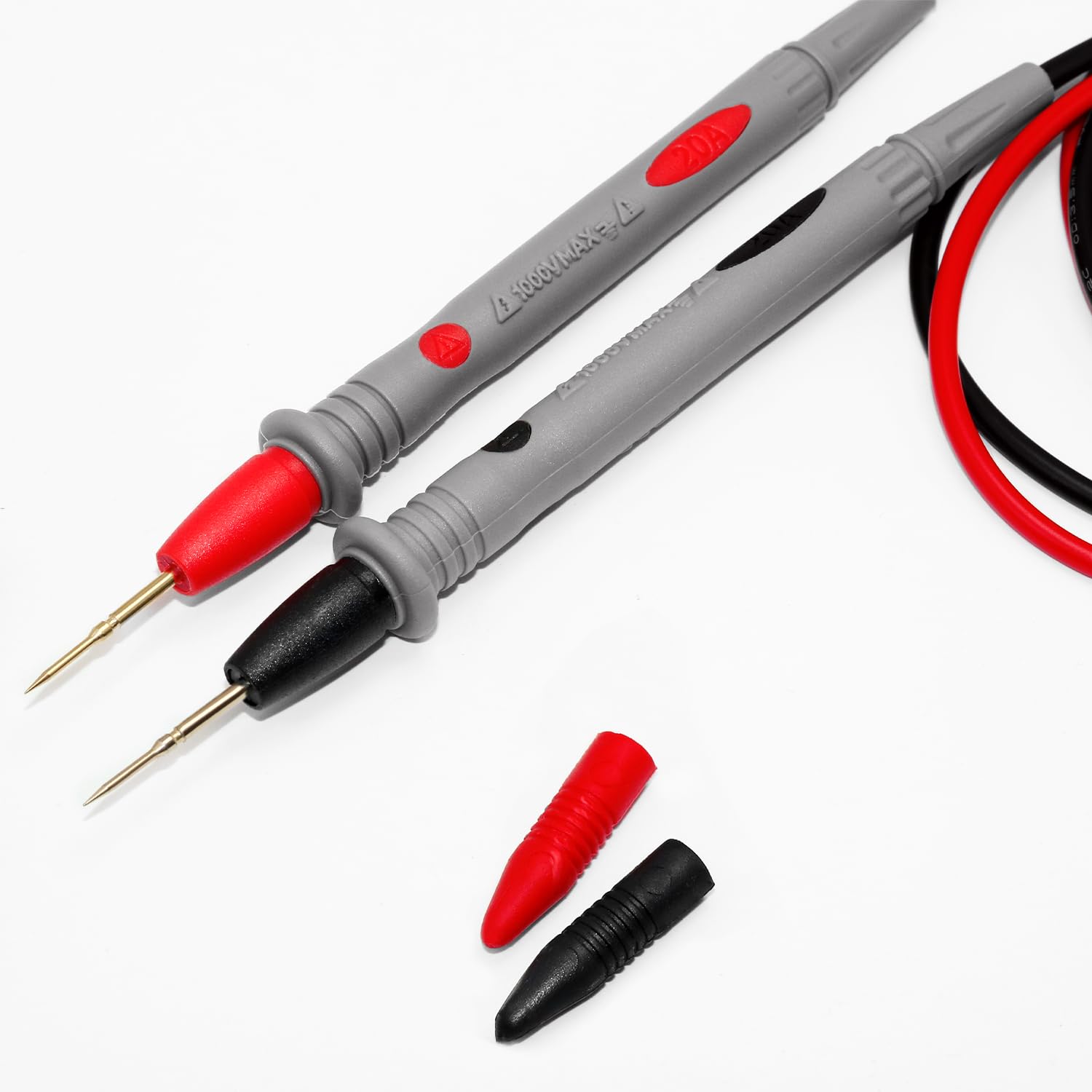 Probador de multímetro ultraafilado de 1000V 20A, punto de aguja de 35 ′′ / 90 cm, cable de sonda de prueba chapado en oro