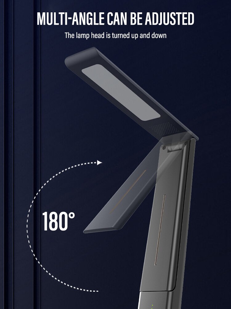 Lampada da scrivania pieghevole a LED ricarica USB Touch Control dimmerabile Desktop protezione per gli occhi lettura studio lampada da comodino per camera da letto dell'ufficio