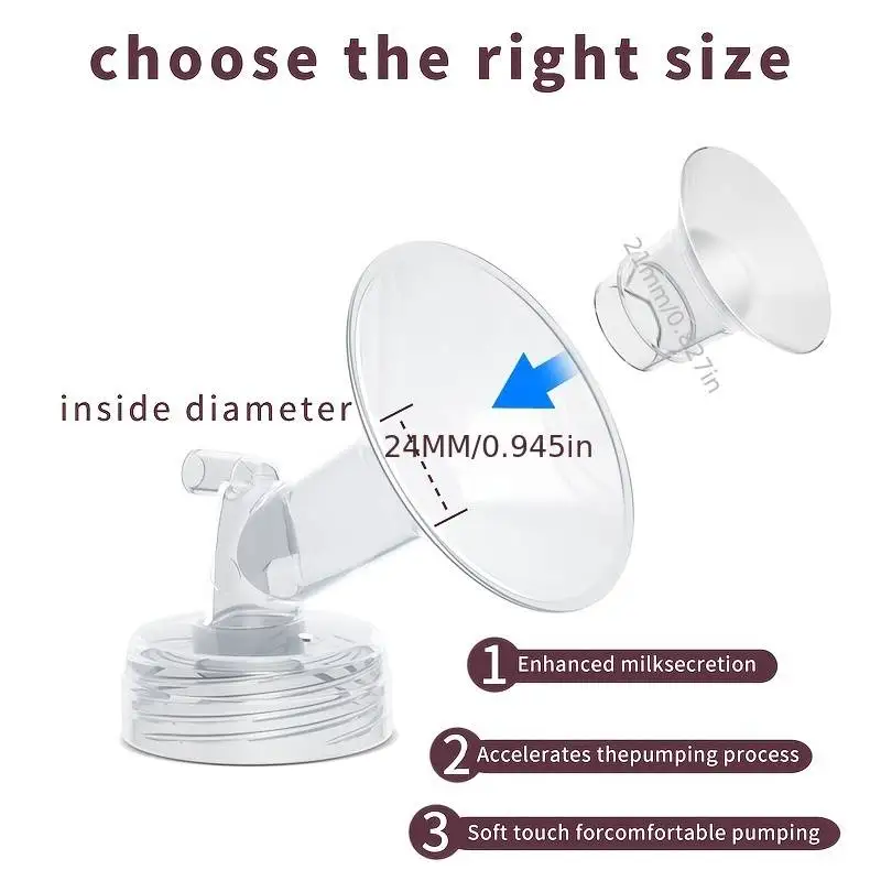 Inserção de flange 1P compatível com Momcozy/Medela/Spectra/YOUHA/TSRETE Escudos/flange de 24 mm, reduz o túnel de 24 mm para baixo até o outro tamanho