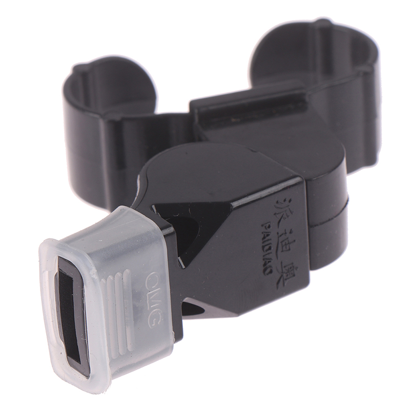 Apito de boca de árbitro de skate esportivo de plástico preto Pealess Finger Grip